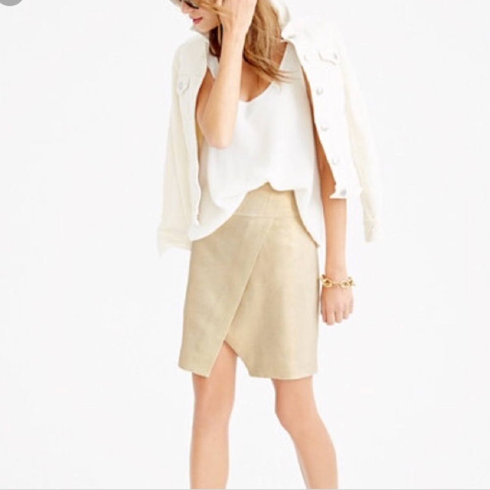 J Crew crossover wrap metallic skirt